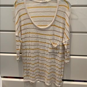 White striped semis quarter sleeve light shirt